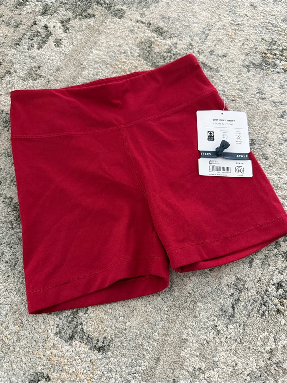 Athleta girl red chore chat short 8-10